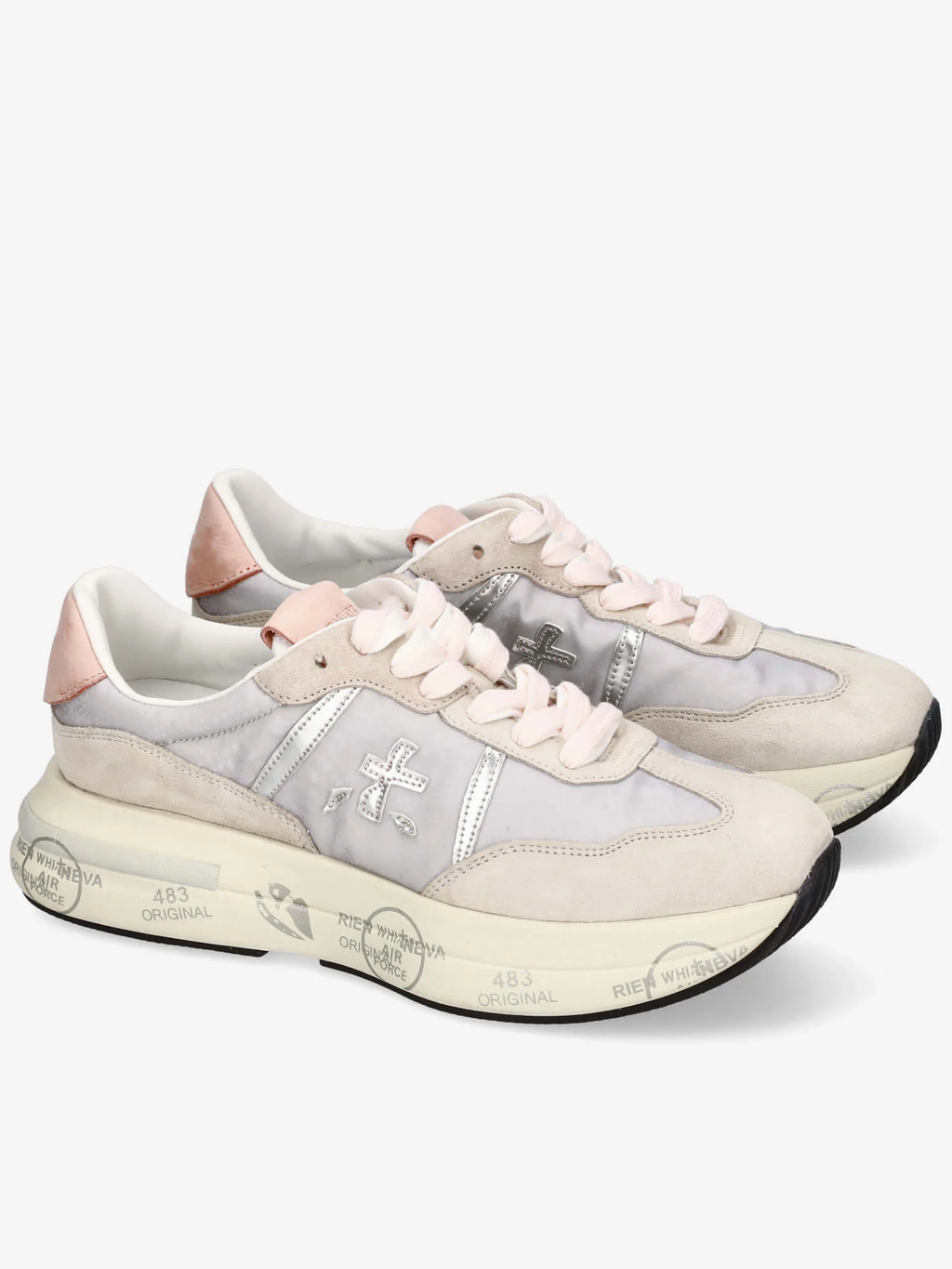 スニーカー PREMIATA Women Sneakers CASSIE VAR 7390 White Cassie 7390 suede and fabric sneakers for women cassie7390