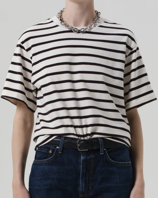 Goldie Tee - Chocolate Stripe