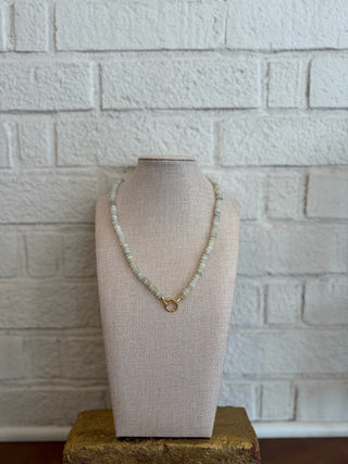 The Margot Beaded Necklace - Light Sage