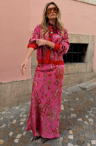 Pink Paisley Dorris Skirt