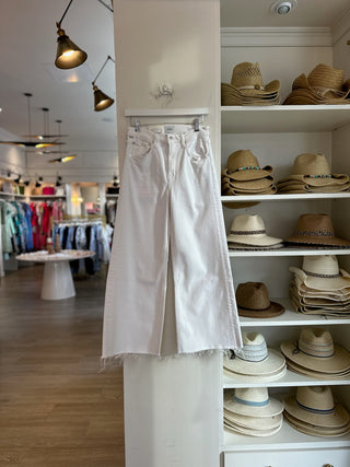 Lyra Wide Leg Crop Jean - Soft White
