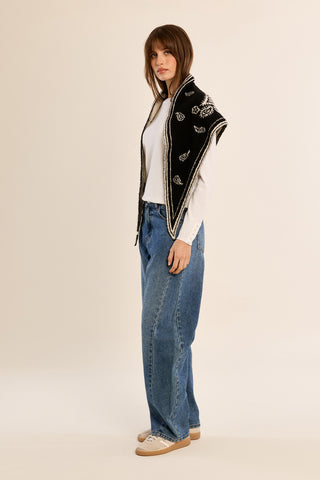The Flora Neck Scarf - Black