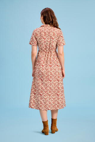 Sutton Dress - Brick Bloom
