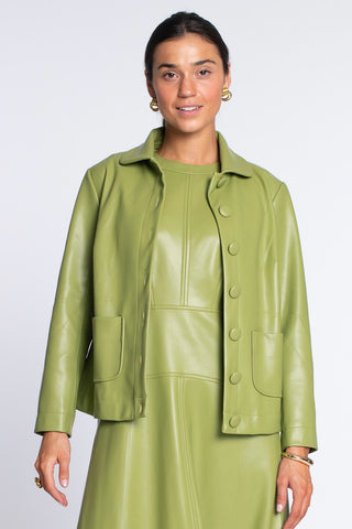 Reid Jacket - Solid Olive Leather