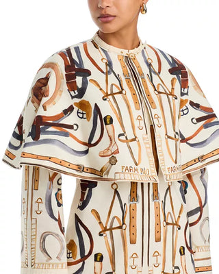Equestrian Scarf Winter White Mini Cape Dress