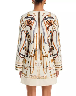 Equestrian Scarf Winter White Mini Cape Dress