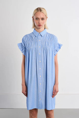 Hazel Smocked Mini Dress - Blue