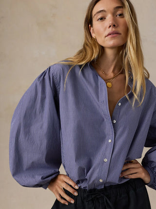 Coastal Poplin Suki Blouse