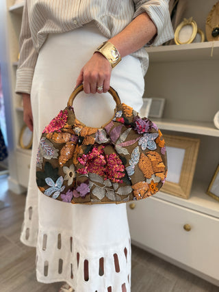 The Faye Handbag - Dark Natural/Orange