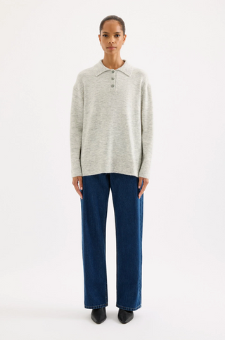 Dallas Rugby Knit - Grey Marle
