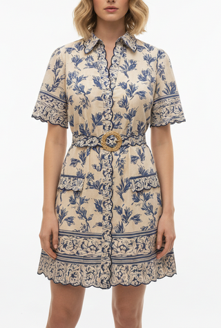 Poppy Dress - Ditsy Blue Mix