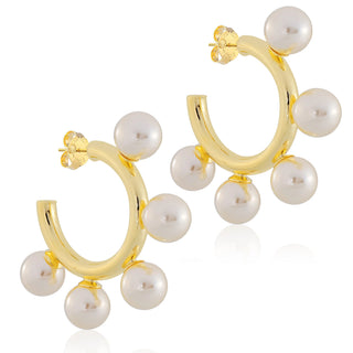 Gio Hoops - Pearls