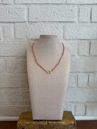 The Mini Nell Beaded Charm Necklace - Pink