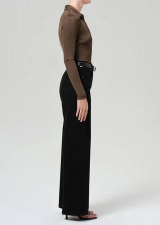 Lyra Long Wide Leg In Plush Black