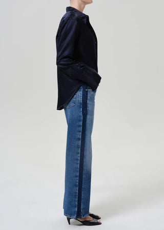 Lindz Easy Straight W/ Tuxedo Stripe In Liro