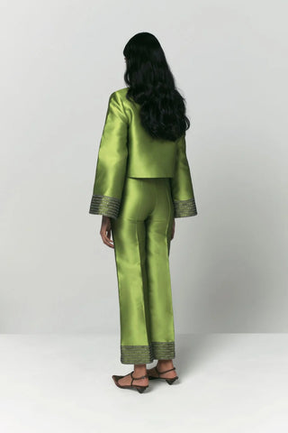 Ruby Smart Satin Jacket - Light Green