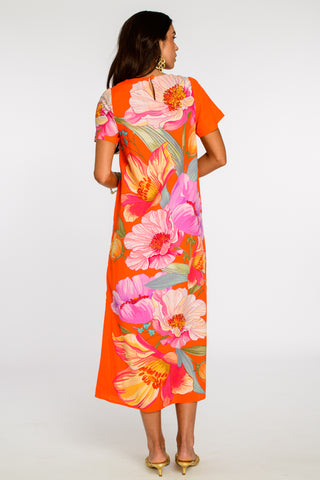 Tess Midi Dress - Sunset Blooms