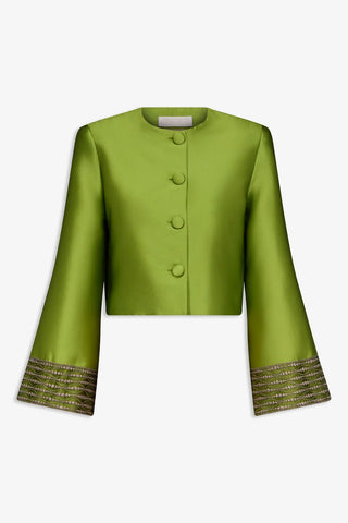 Ruby Smart Satin Jacket - Light Green