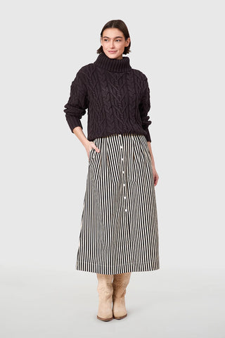 Scout Skirt - Ganache Pinstripe