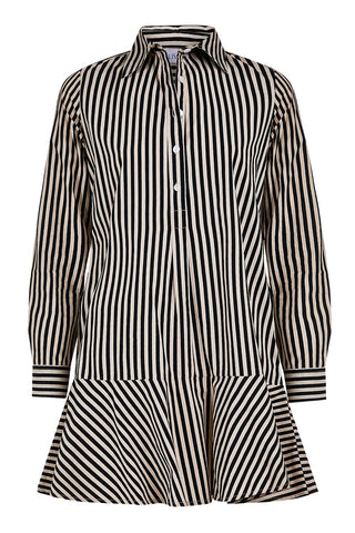 Polly Dress - Ganache Pinstripe