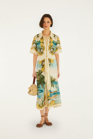 Royal Sea Multicolor Midi Dress