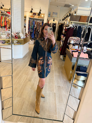 Avery Dress - Indigo Tiger