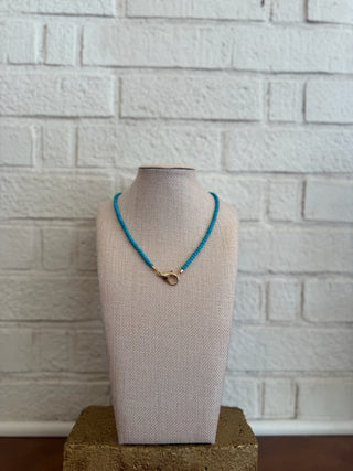 The Heather Beaded Charm Necklace - Turquoise