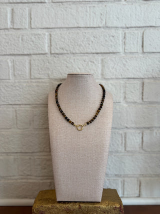 The Aspen Beaded Charm Necklace - Tortoise