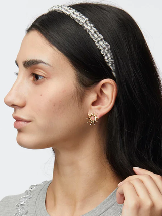 Sun Crystal Stud Earring - Gold