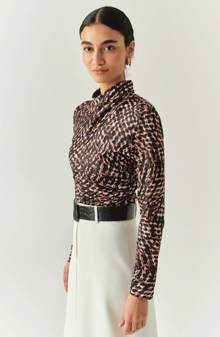 Ensley Printed Turtleneck Blouse