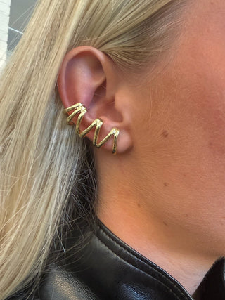 Zig Zag Studs - Shiny 18K Gold Plated
