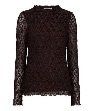 The Alexia Lace Blouse - Cocoa