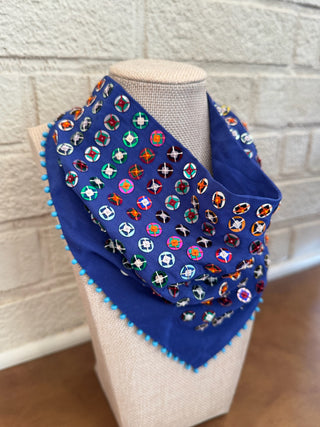 Mare Scarf Necklace - Blue Multi