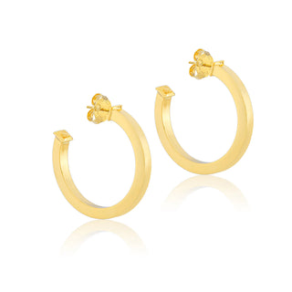 Elise Hoops - Polished 18K Gold