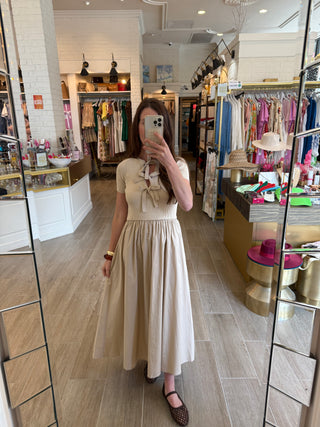 Julie Short Sleeve Tie Front Midi Dress