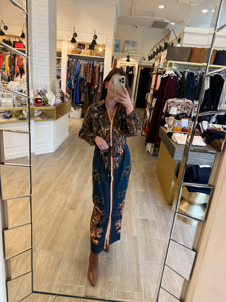 Riley Caftan - Indigo Tiger