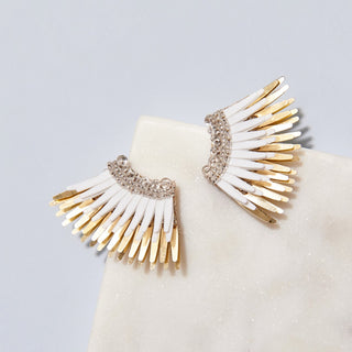 Mini Madeline Earrings - White/Gold