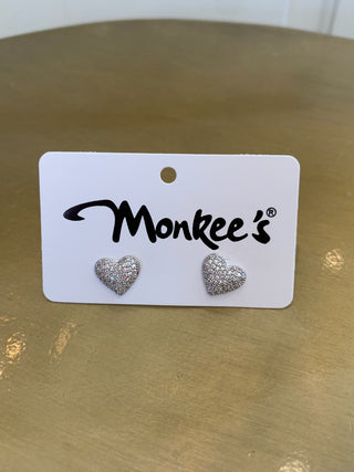 The Pave Heart Earring - Silver
