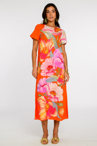 Tess Midi Dress - Sunset Blooms