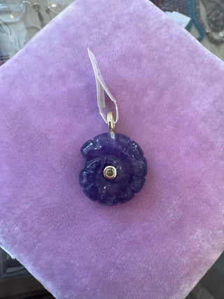 Gemstone Snail Charm - Amethyst