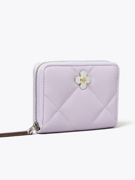 Kira Diamond Quilt Cover Small Zip Wallet - Purple Heather