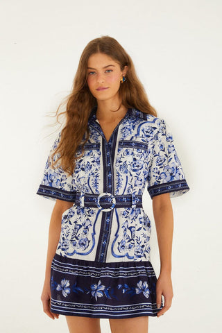 Porcelain Garden Off-White Mini Dress