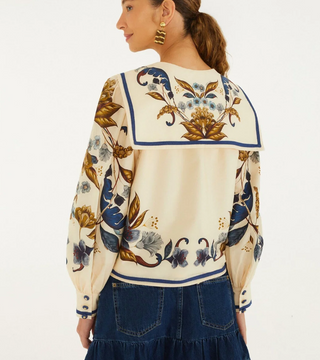 Golden Nature Cream Multicolor Long Sleeve Shirt