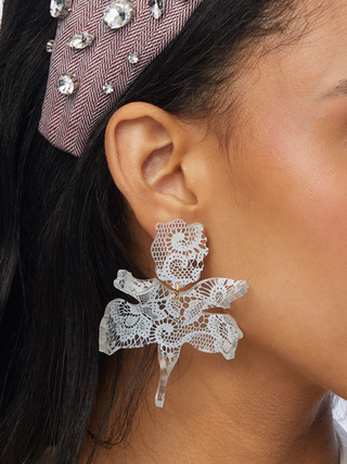 Vintage Lace Paper Lily Earrings
