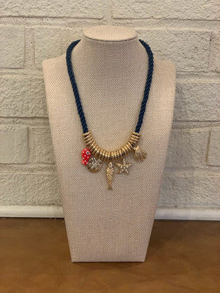 Bayla Charm Necklace - Navy
