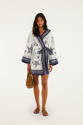 Coast Scarf Off-White Mini Dress