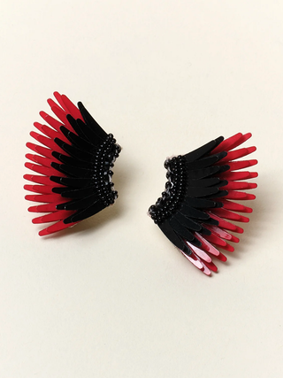 Mini Madeline Earrings - Black/Crimson