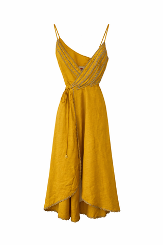 Yellow Bananas Maxi Wrap Dress