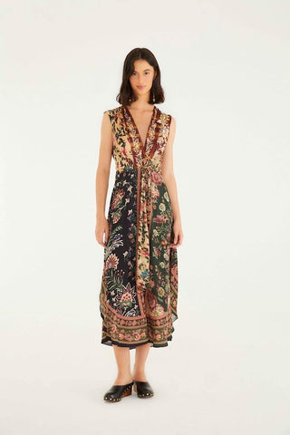 Winter Garden Mix Sleeveless Maxi Dress