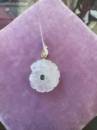 Gemstone Snail Charm - Clear Quartz